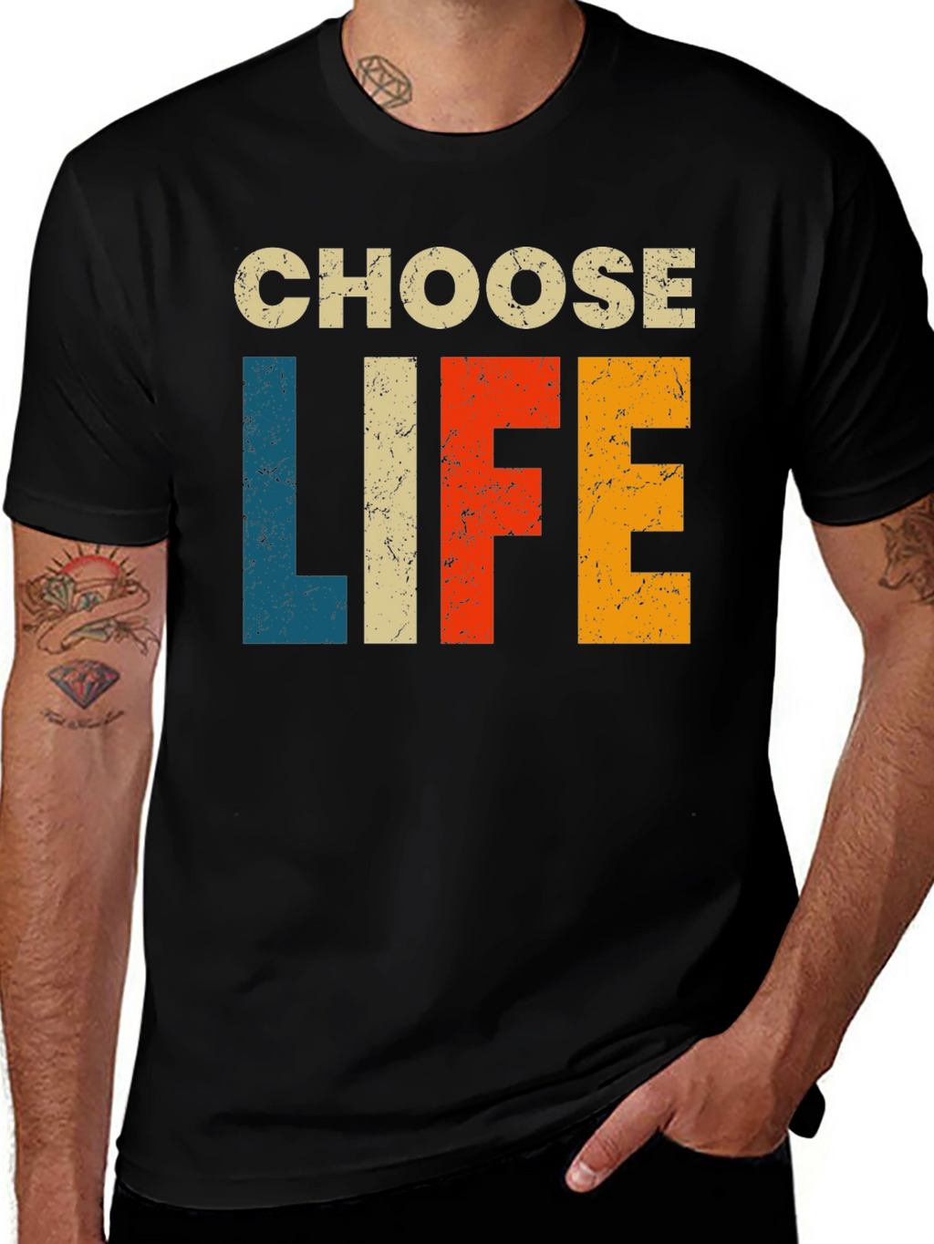 Choose Life Retro Style Black T-Shirt