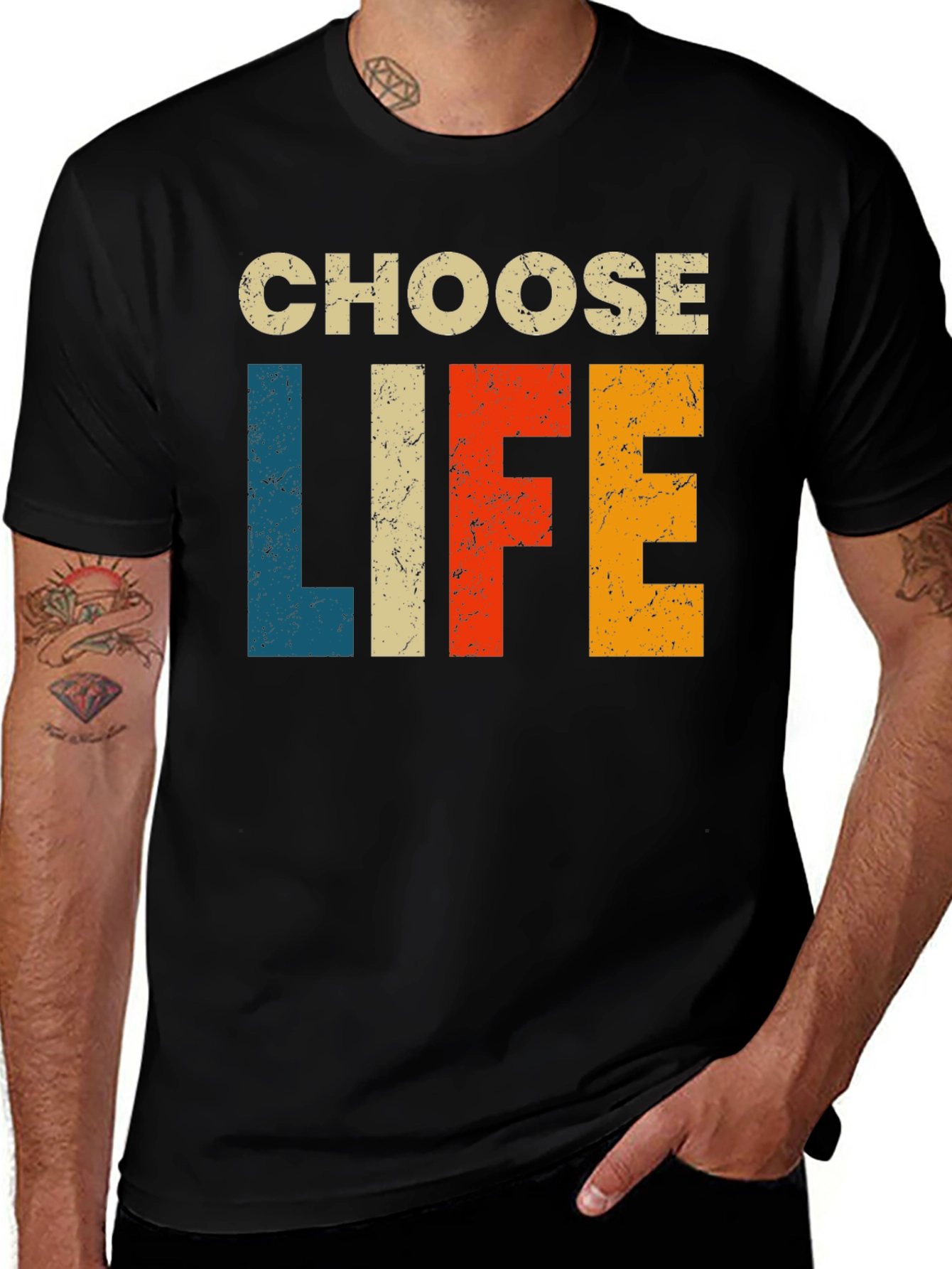 Choose Life Retro Style Black T-Shirt