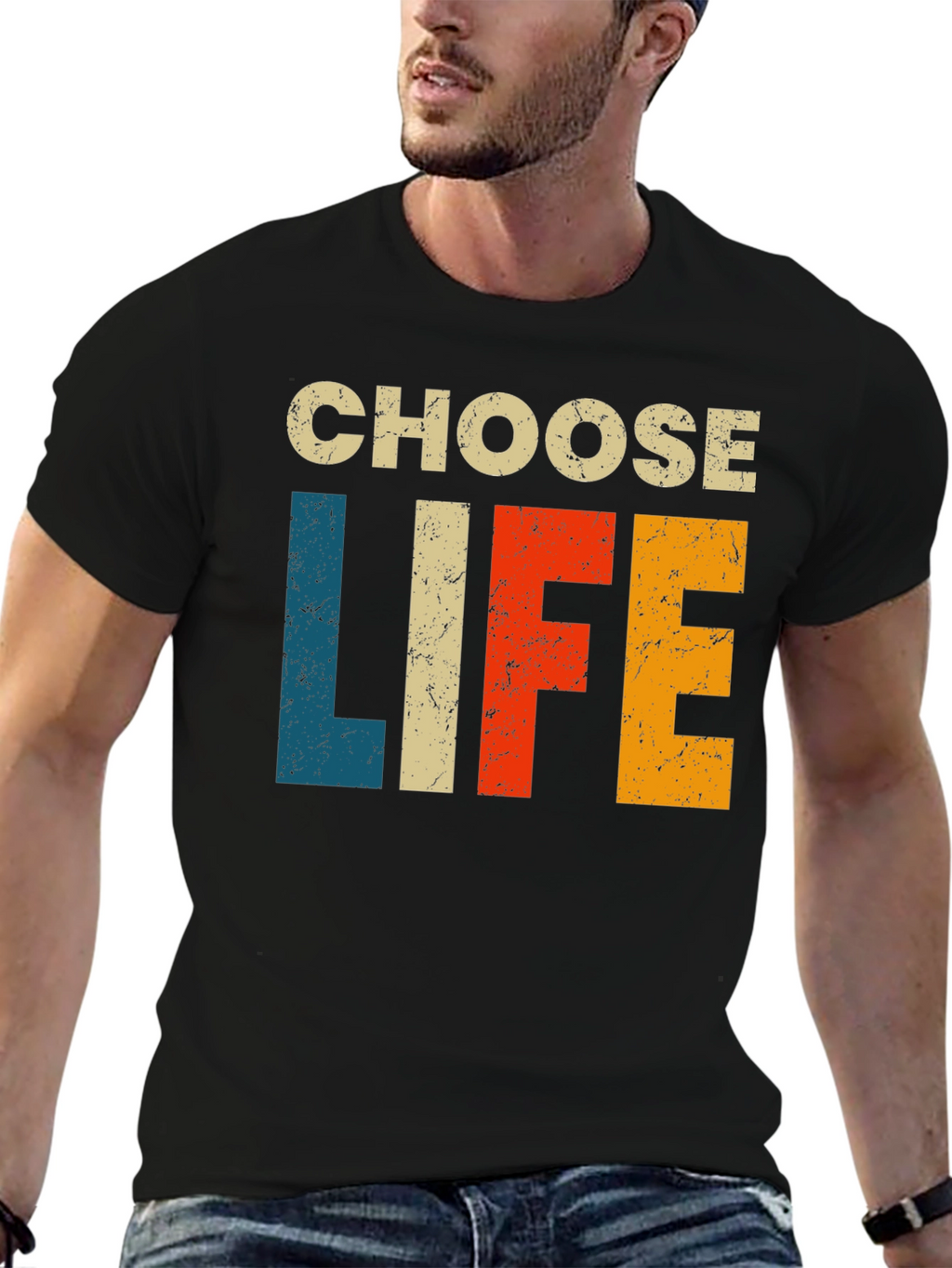 Choose Life Retro Style Black T-Shirt
