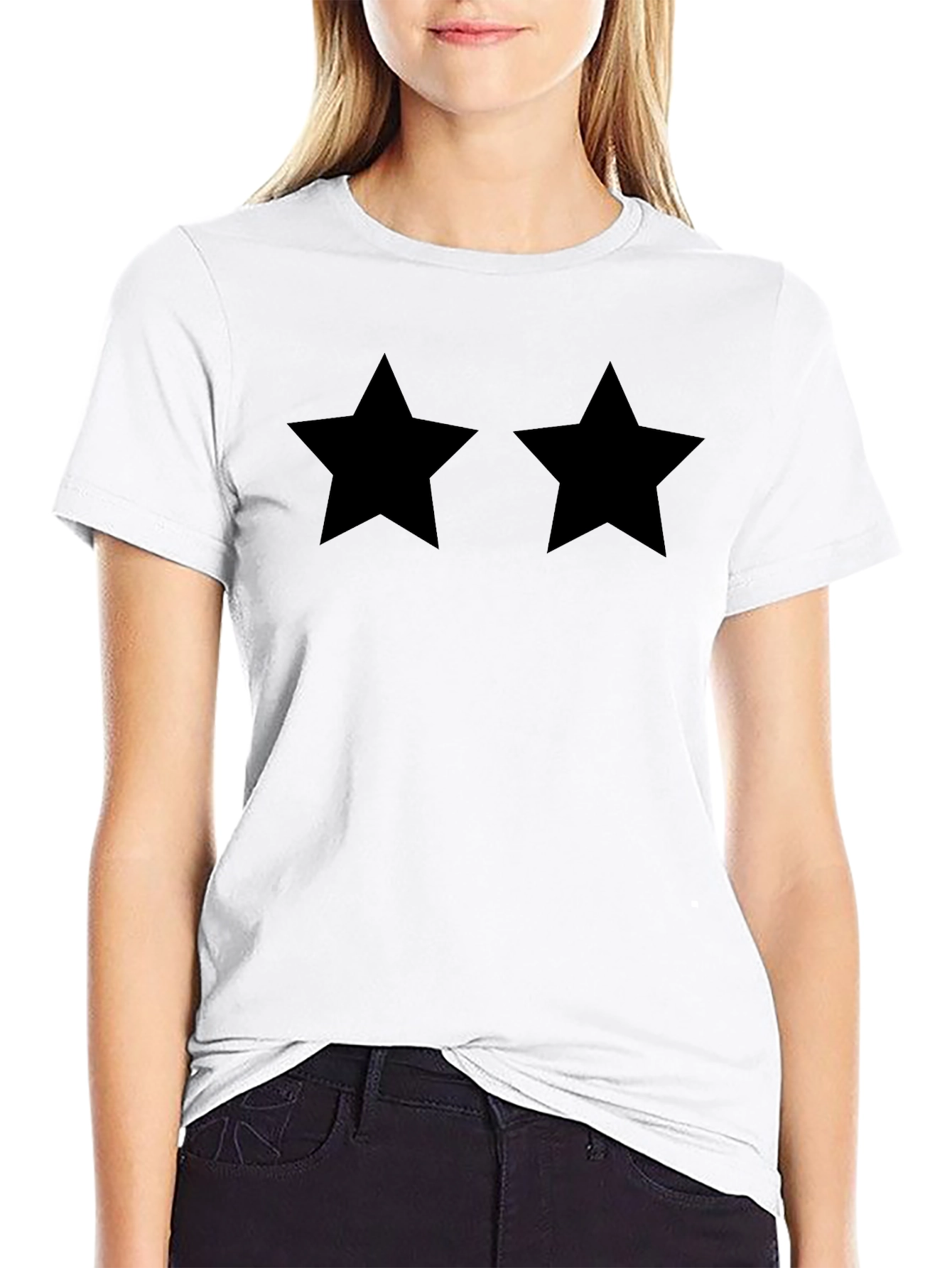 Two Stars Black T-Shirt