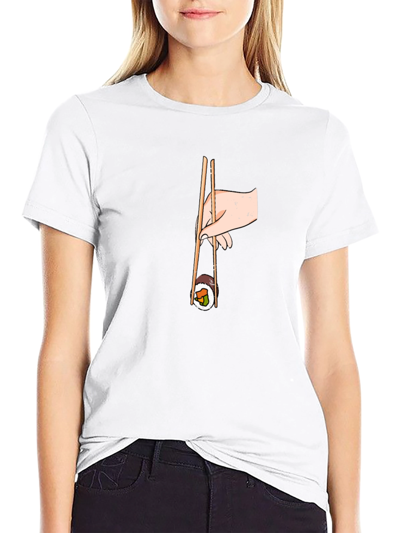Sushi Lover T-Shirt - Chopsticks and Roll Graphic Tee
