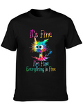 Its Fine Cat Graphic Tee - Unisex T-Shirt