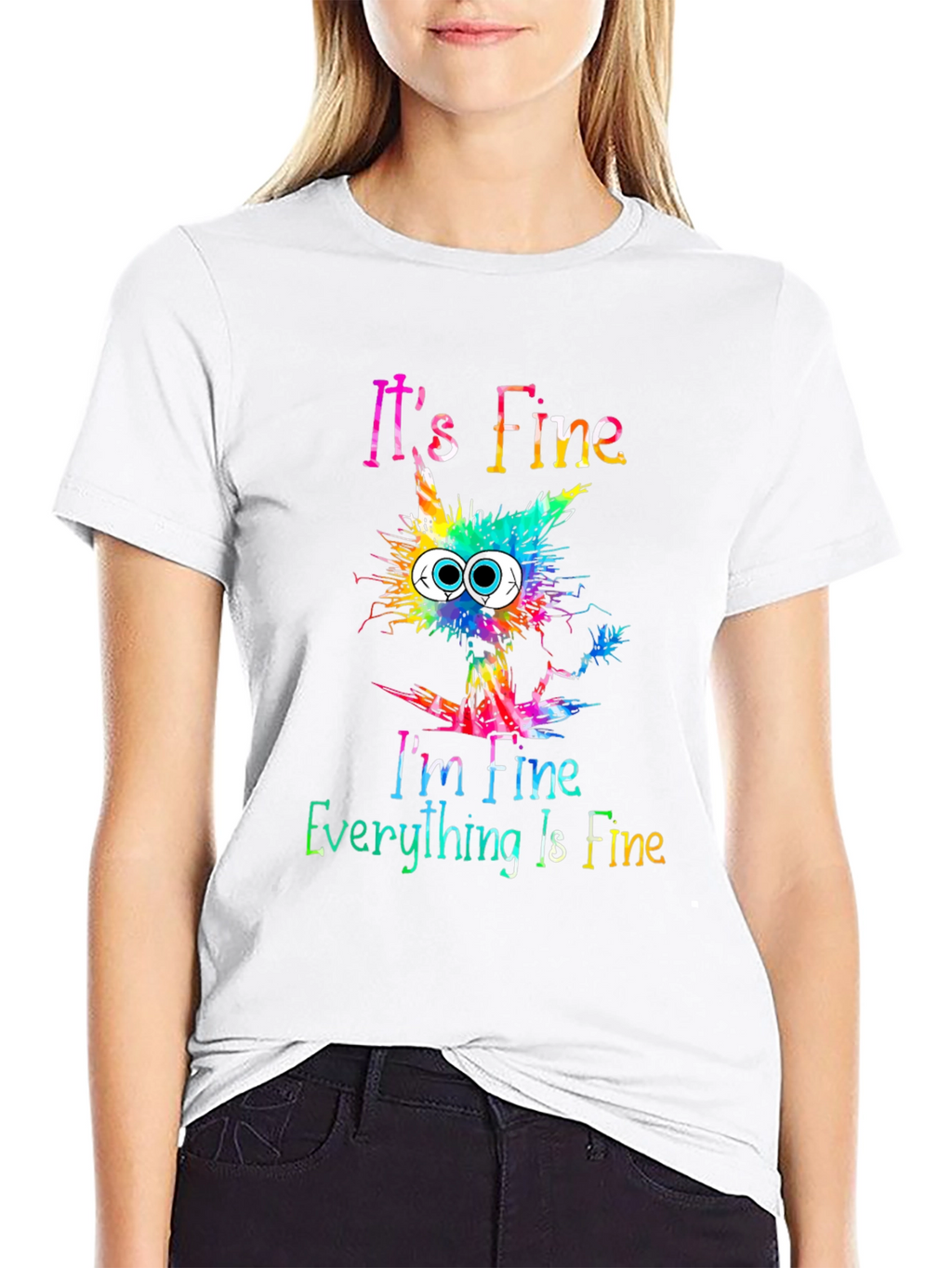 Its Fine Cat Graphic Tee - Unisex T-Shirt