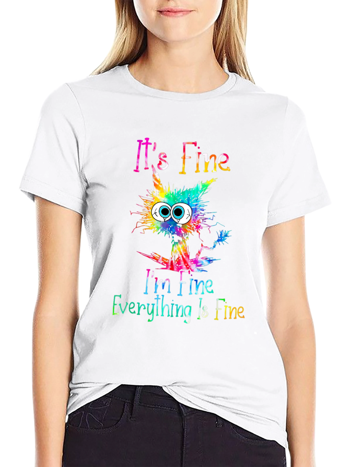 Its Fine Cat Graphic Tee - Unisex T-Shirt