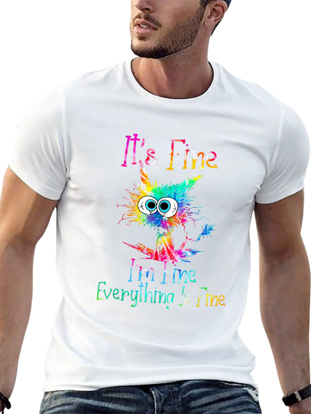 Its Fine Cat Graphic Tee - Unisex T-Shirt