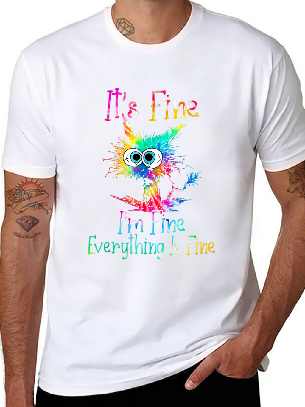 Its Fine Cat Graphic Tee - Unisex T-Shirt