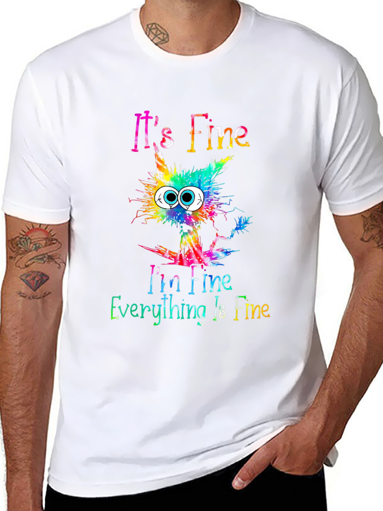 Its Fine Cat Graphic Tee - Unisex T-Shirt
