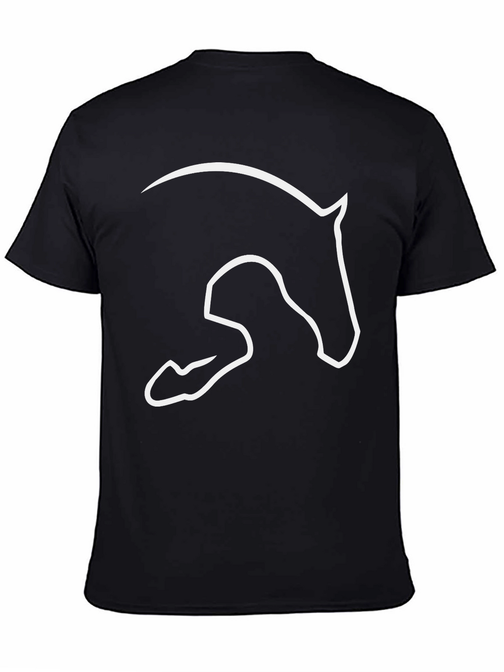 Horse Silhouette Graphic Tee - Black Cotton Shirt