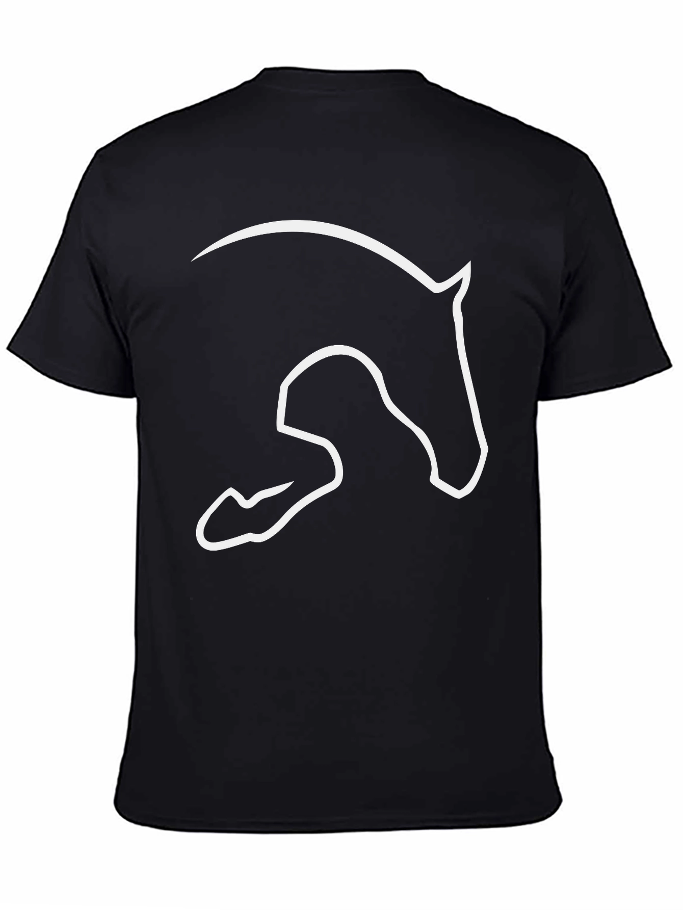Horse Silhouette Graphic Tee - Black Cotton Shirt