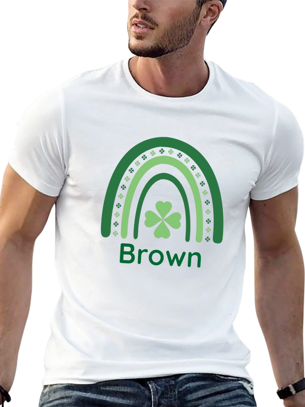 St Patricks Day Rainbow Clover Graphic T-Shirt