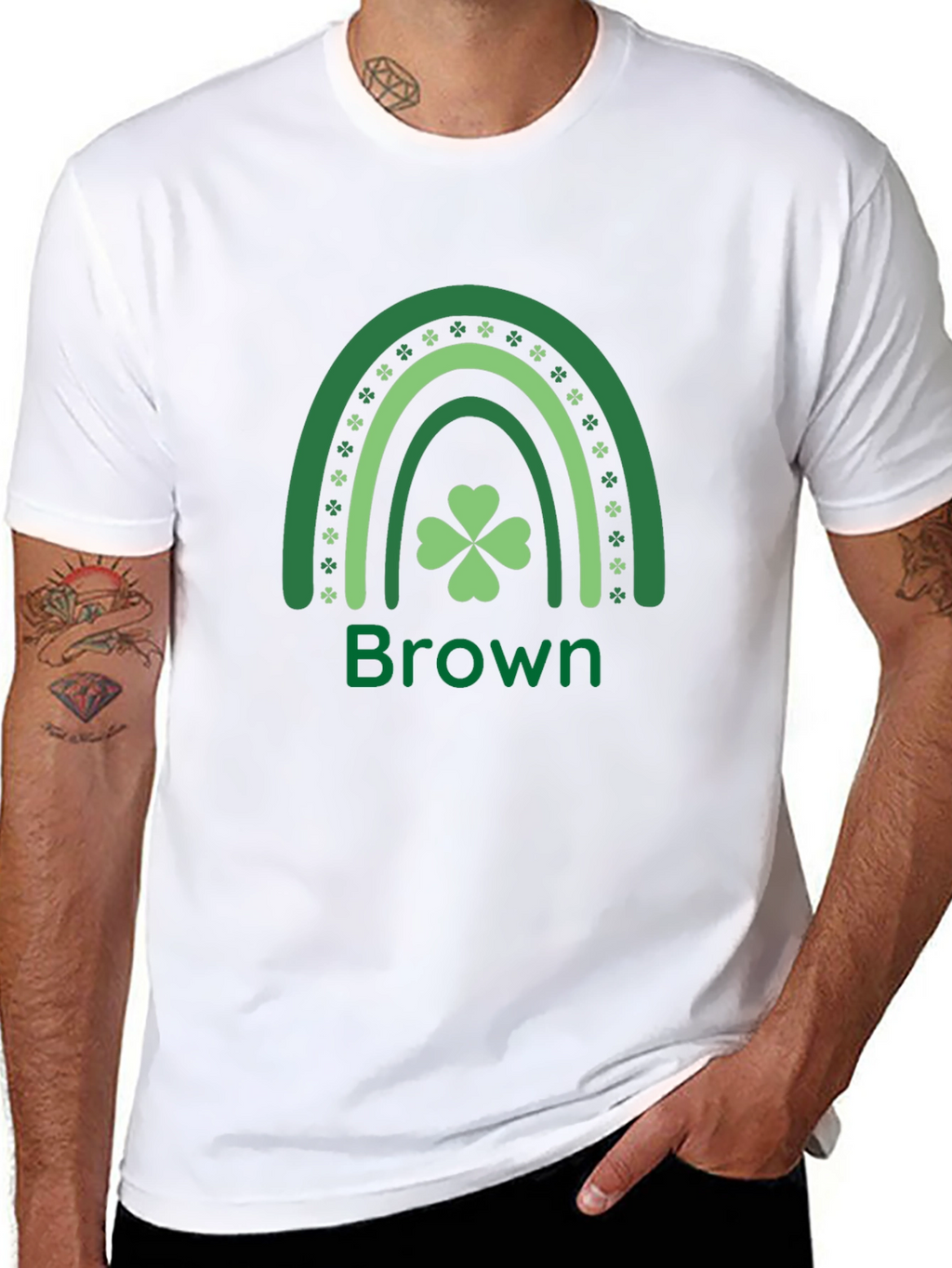 St Patricks Day Rainbow Clover Graphic T-Shirt