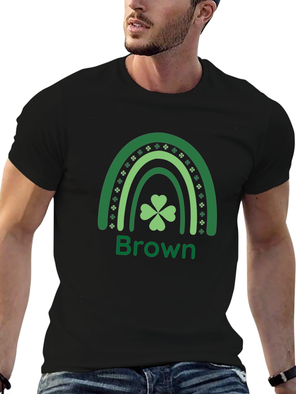St Patricks Day Rainbow Clover Graphic T-Shirt