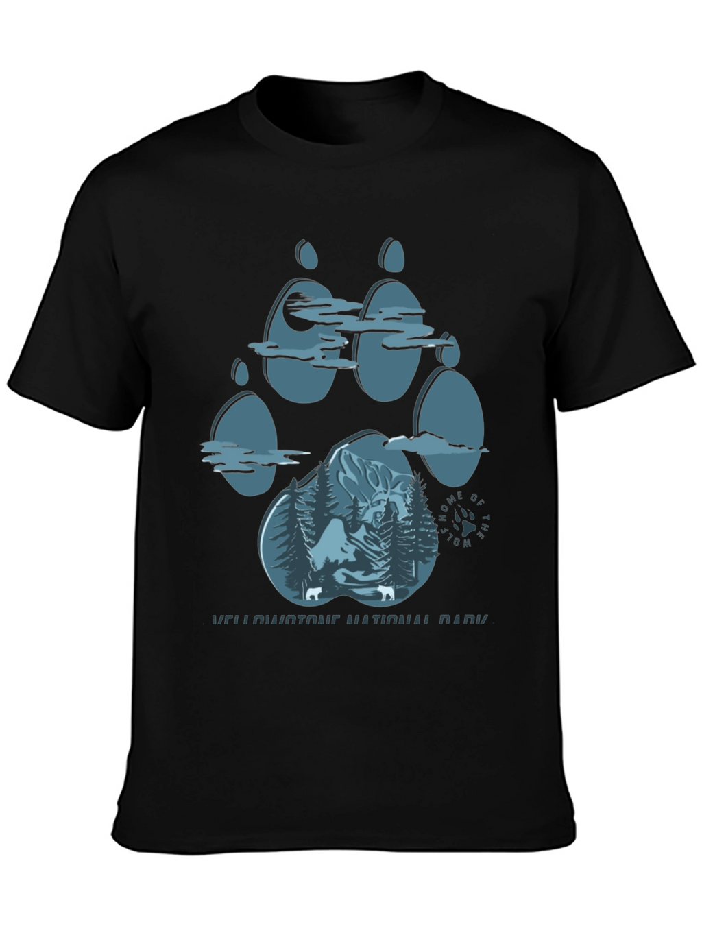 Yellowstone Wolf Paw Print T-Shirt