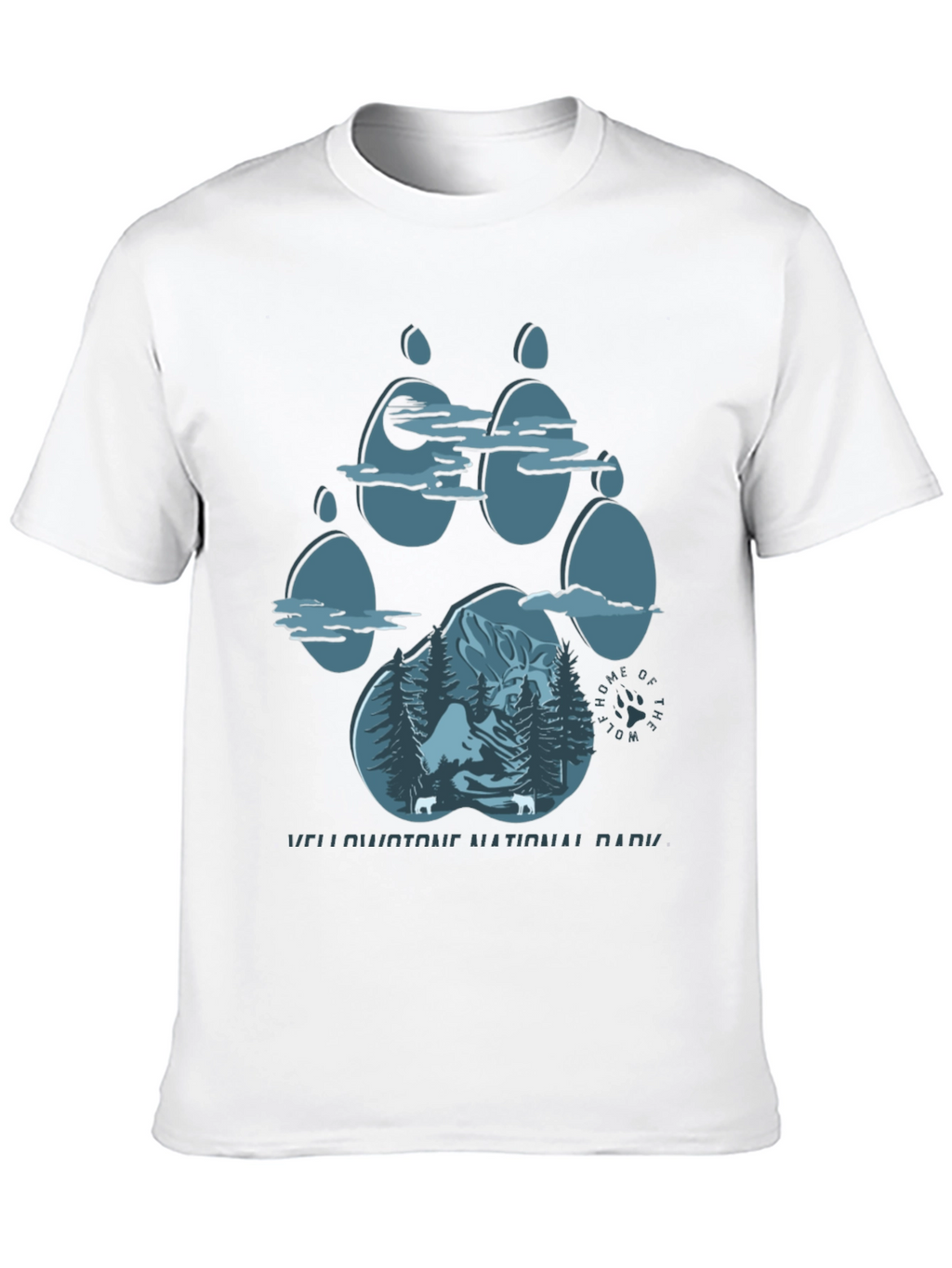 Yellowstone Wolf Paw Print T-Shirt