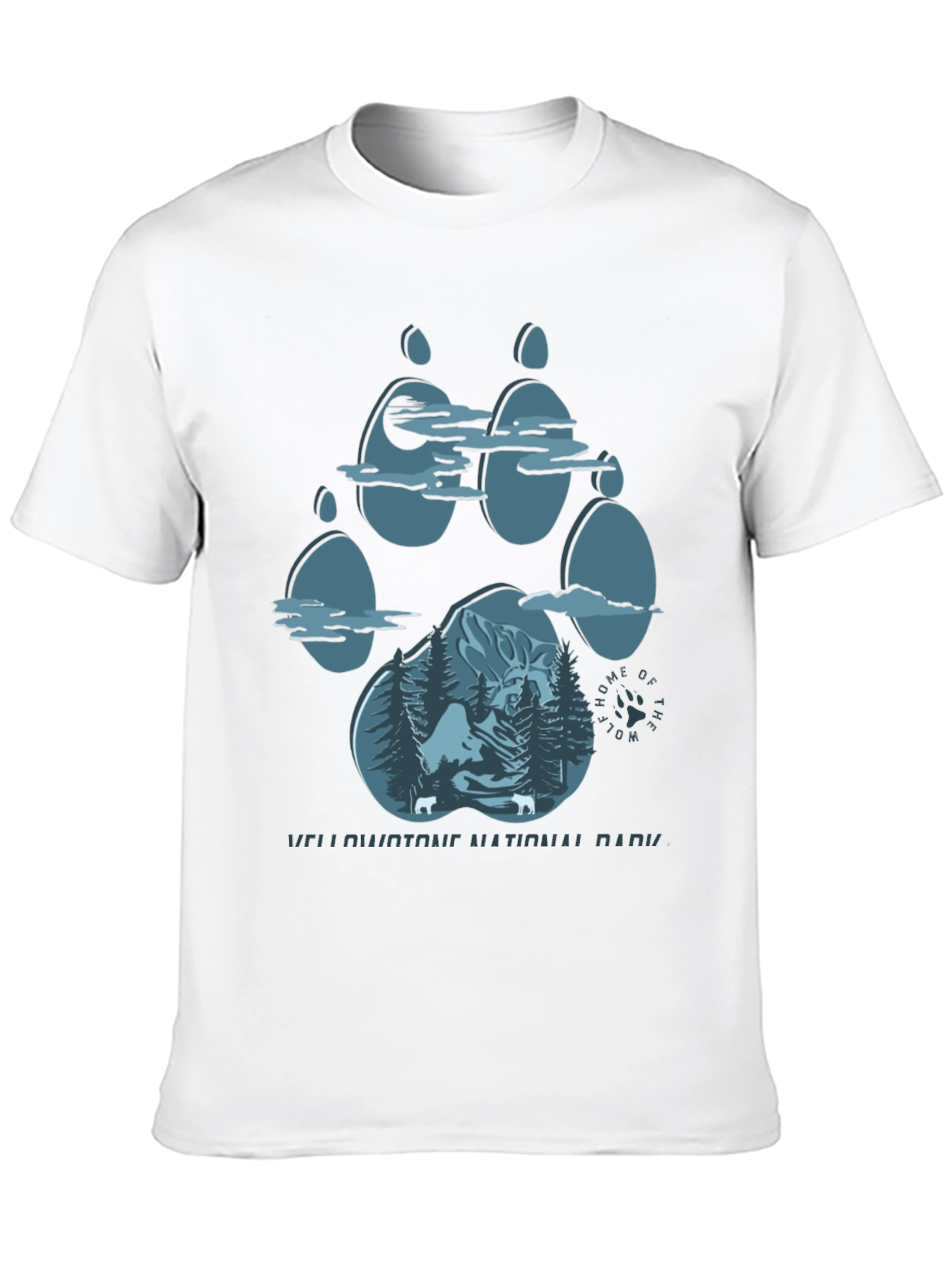 Yellowstone Wolf Paw Print T-Shirt