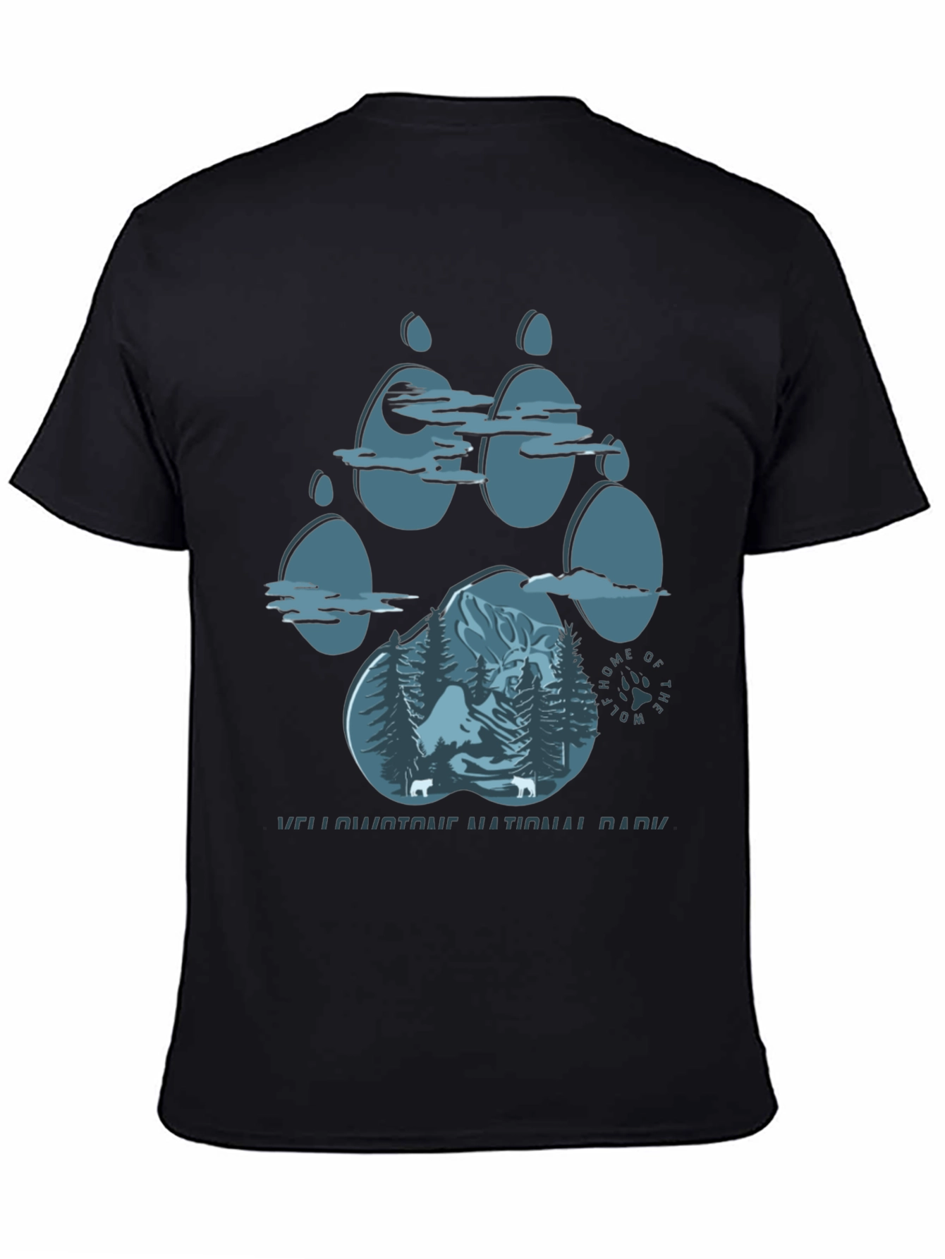 Yellowstone Wolf Paw Print T-Shirt