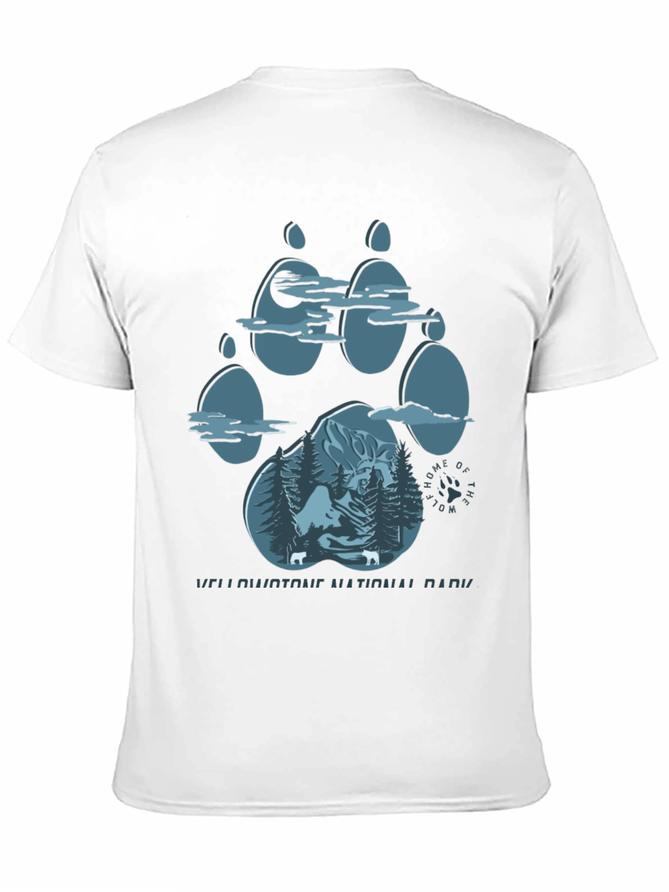 Yellowstone Wolf Paw Print T-Shirt