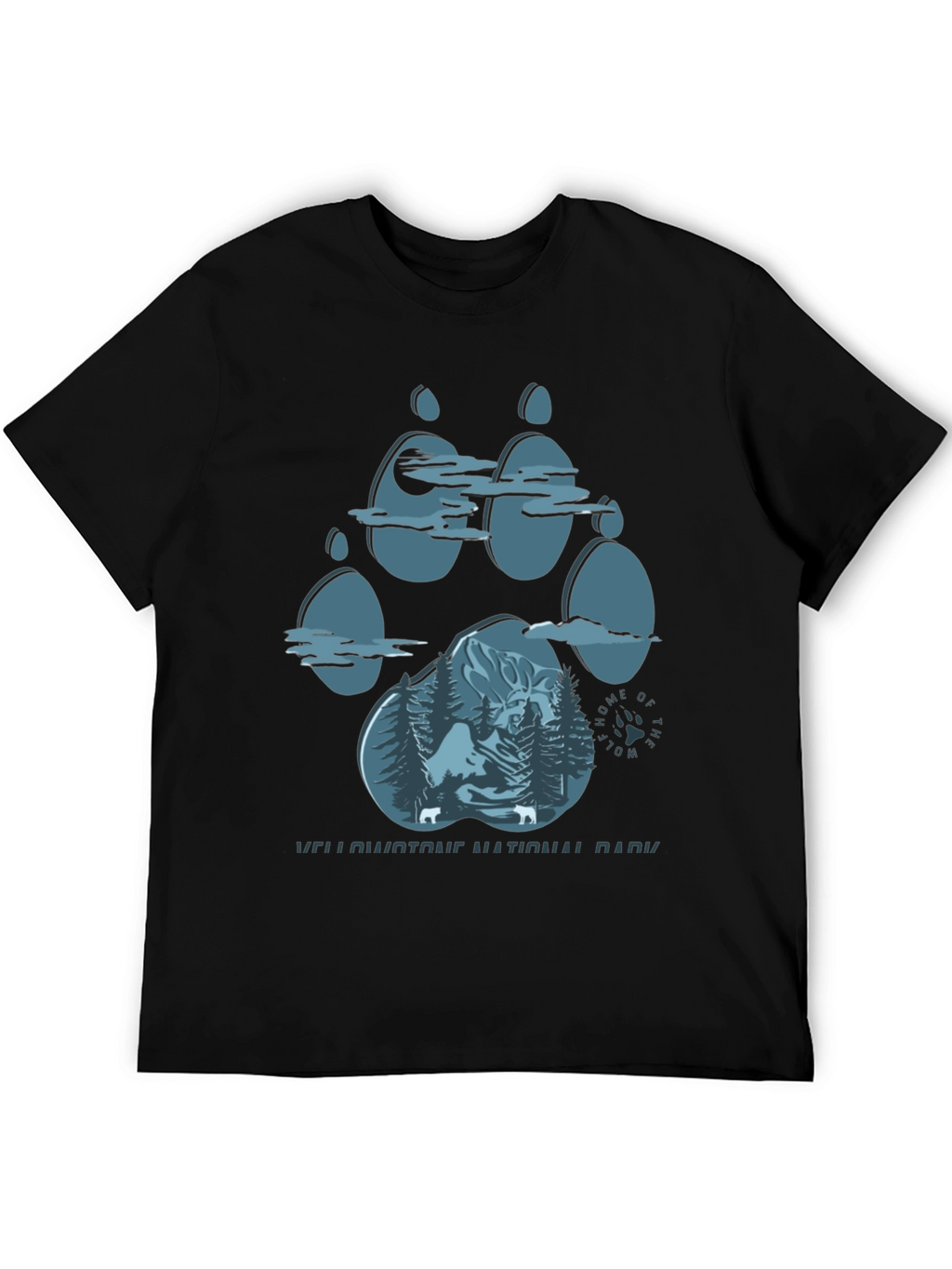 Yellowstone Wolf Paw Print T-Shirt