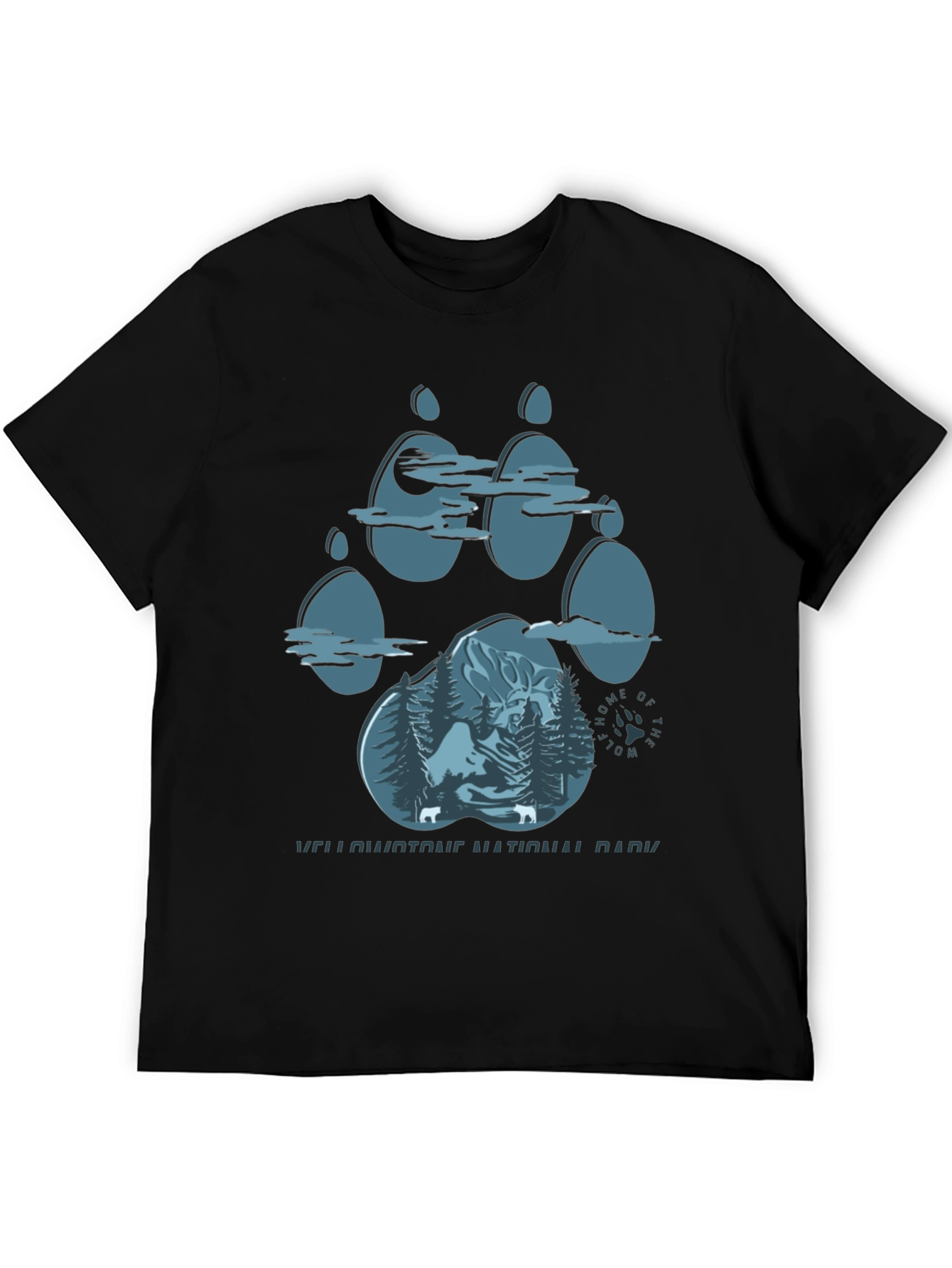 Yellowstone Wolf Paw Print T-Shirt