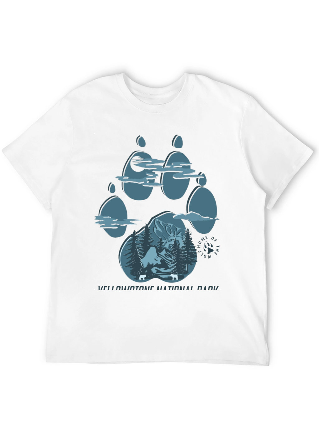 Yellowstone Wolf Paw Print T-Shirt