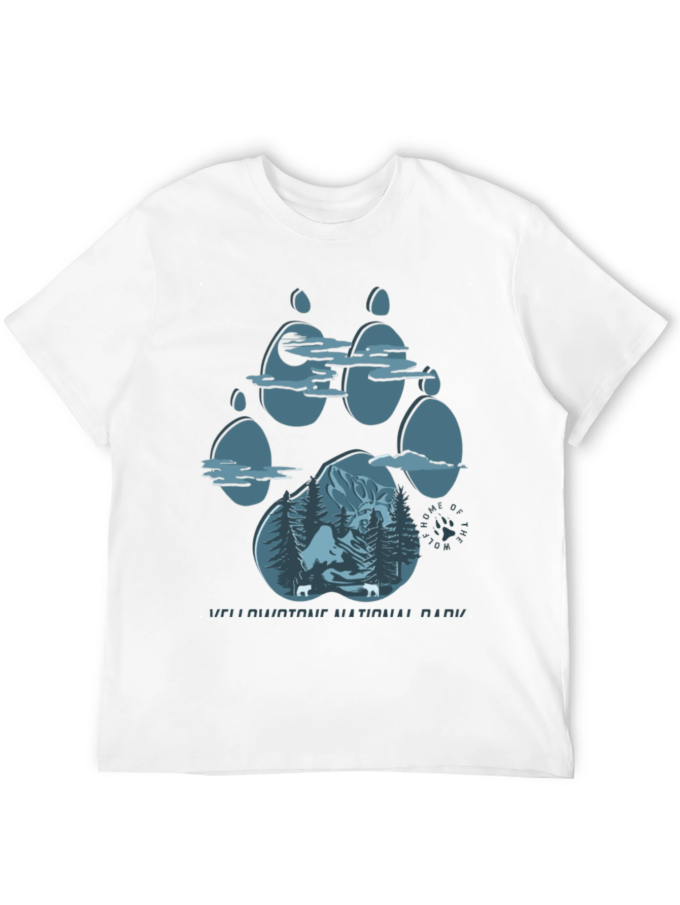 Yellowstone Wolf Paw Print T-Shirt