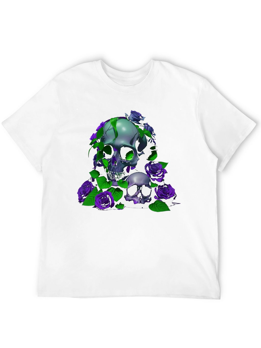 Skull & Roses Graphic Tee - Dark Style