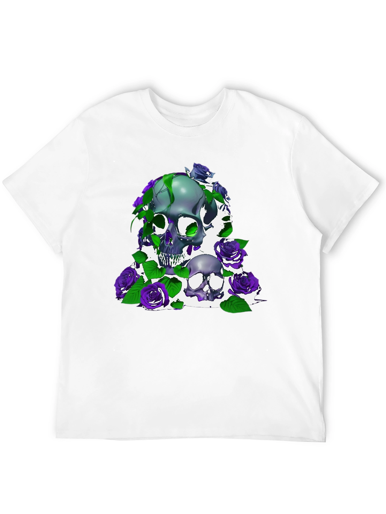 Skull & Roses Graphic Tee - Dark Style