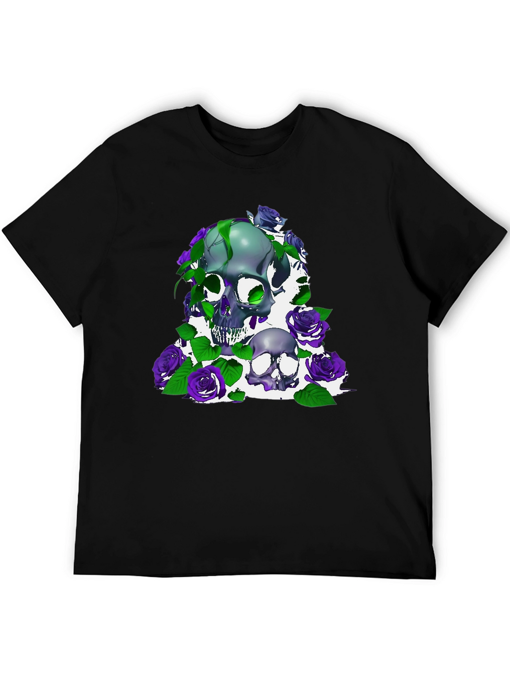Skull & Roses Graphic Tee - Dark Style