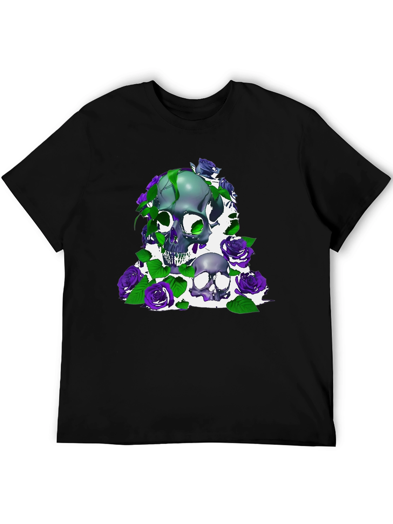 Skull & Roses Graphic Tee - Dark Style