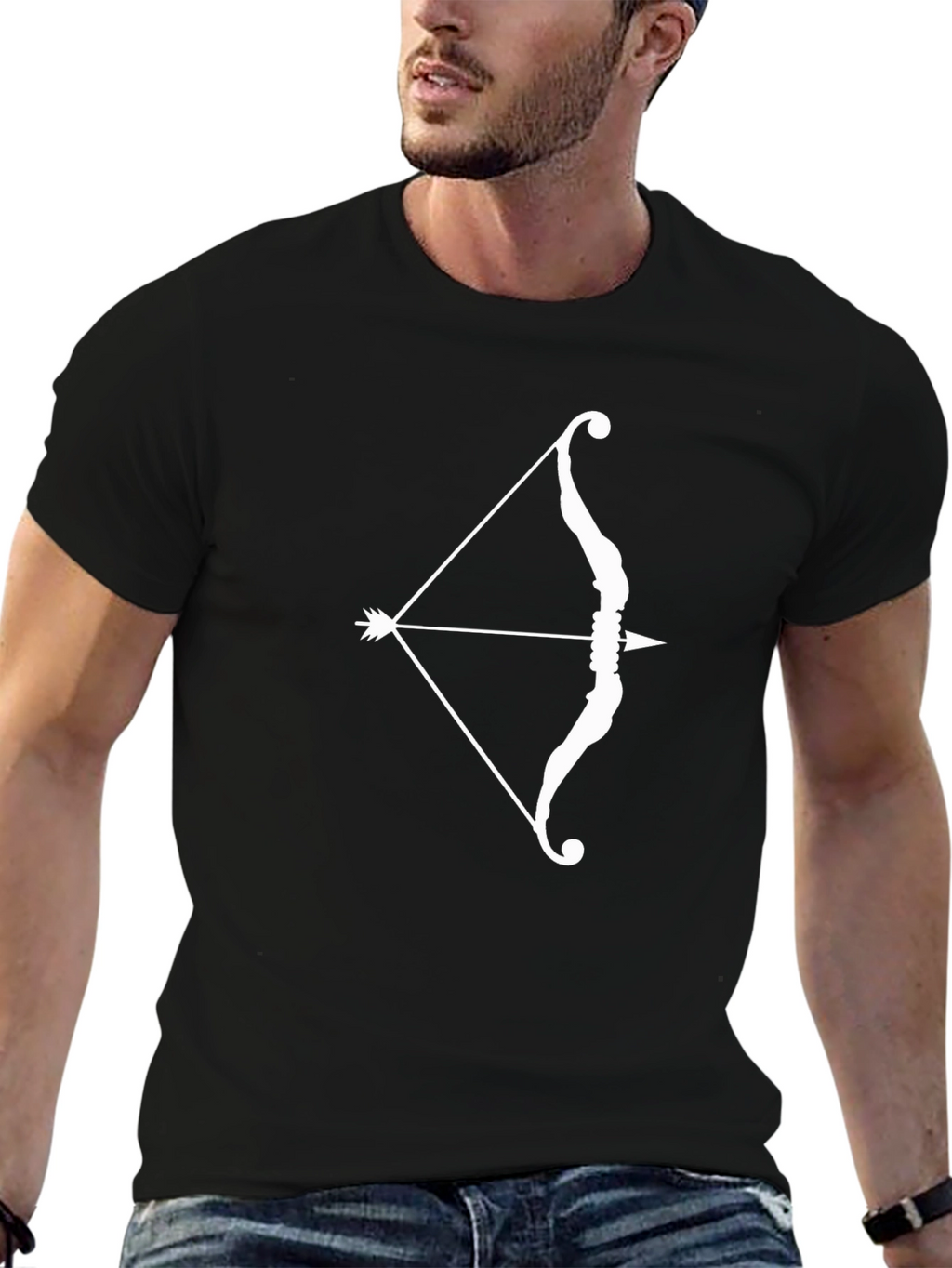 Bow and Arrow Graphic Tee - Black Cotton T-Shirt