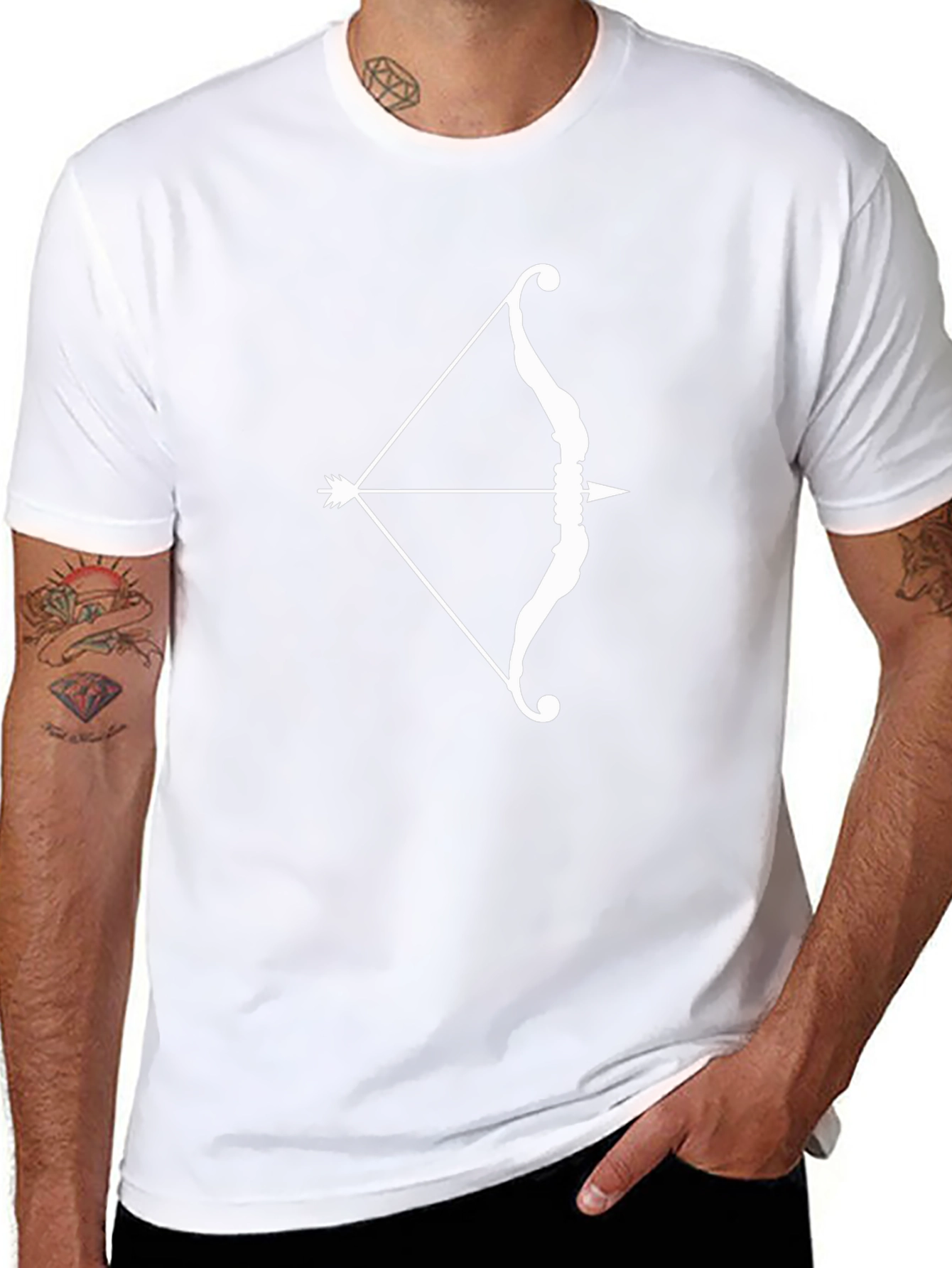 Bow and Arrow Graphic Tee - Black Cotton T-Shirt
