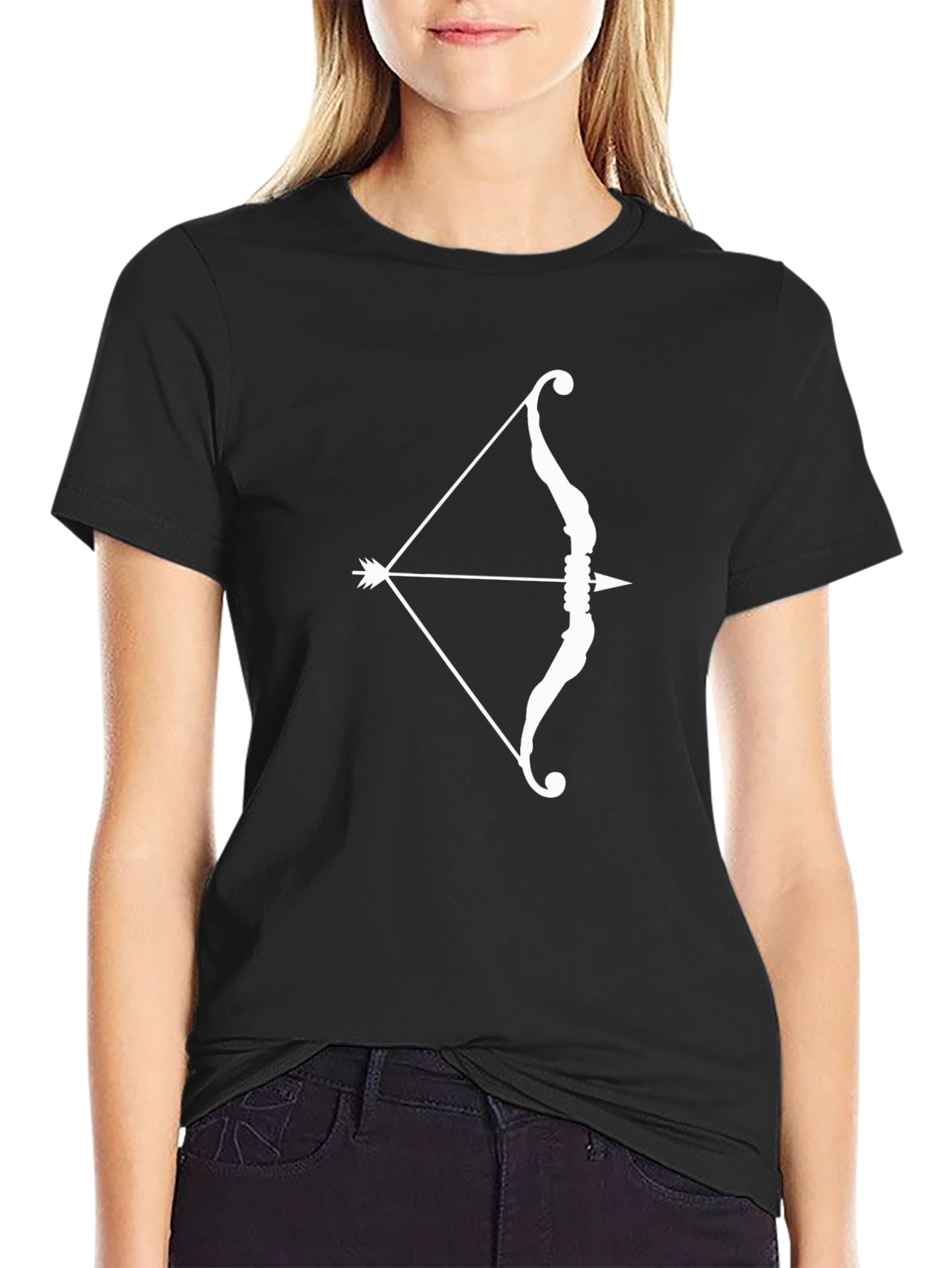 Bow and Arrow Graphic Tee - Black Cotton T-Shirt