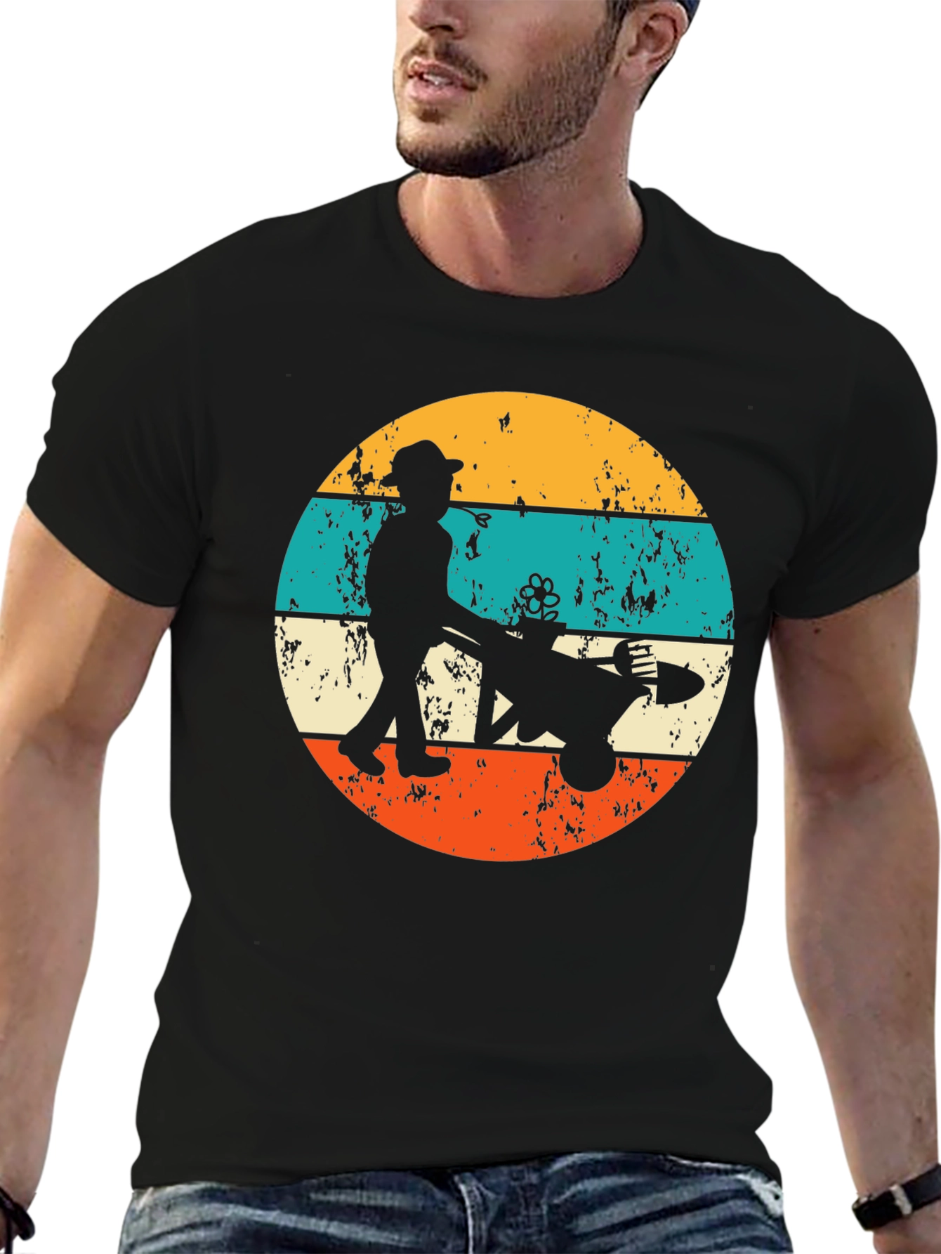 Gardener Silhouette Graphic Tee Retro Style