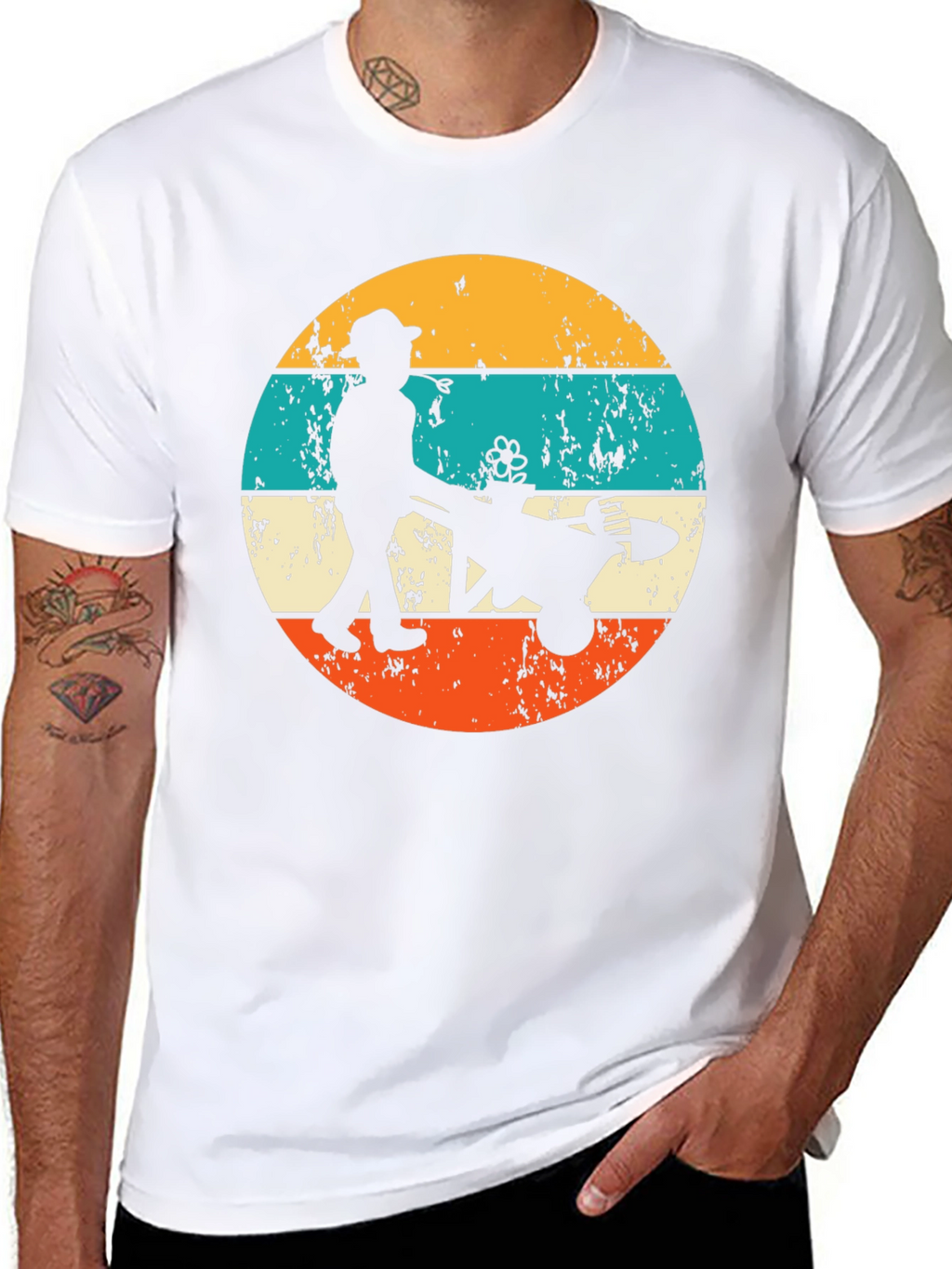 Gardener Silhouette Graphic Tee Retro Style