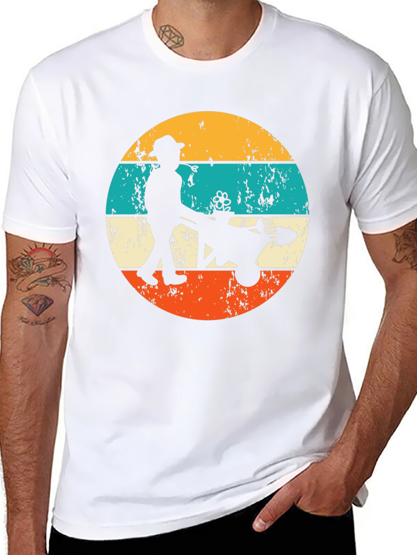 Gardener Silhouette Graphic Tee Retro Style