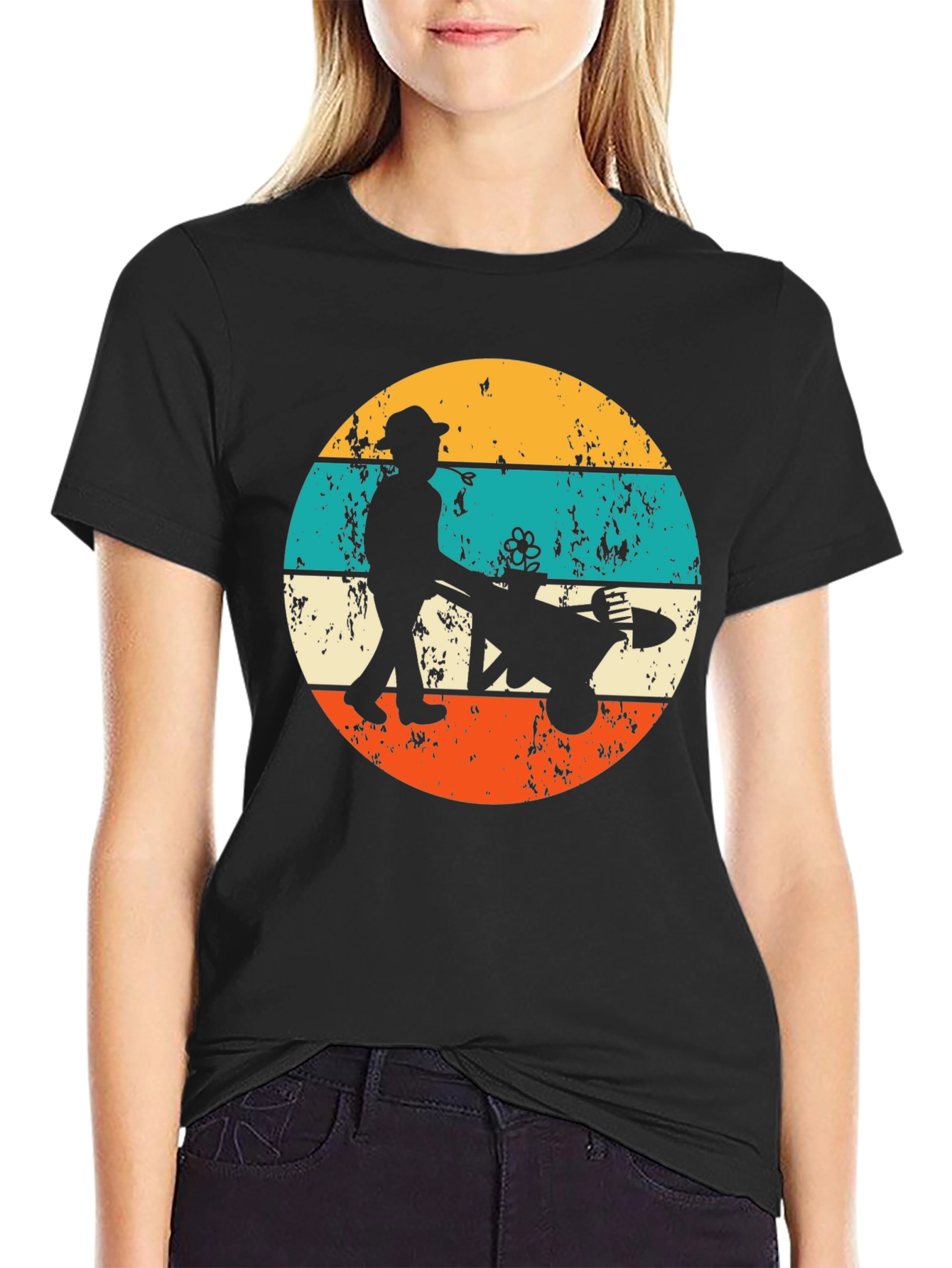 Gardener Silhouette Graphic Tee Retro Style