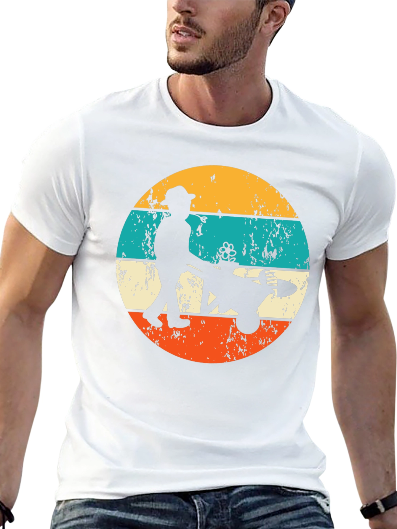 Gardener Silhouette Graphic Tee Retro Style