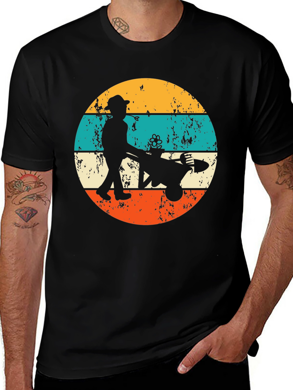 Gardener Silhouette Graphic Tee Retro Style