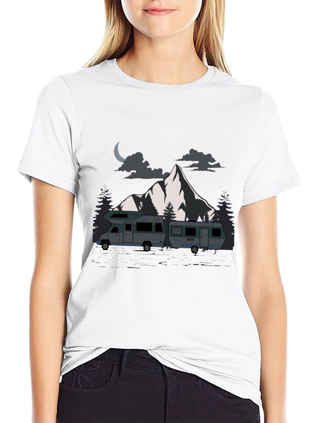Mountain RV Camper T-Shirt - Adventure Awaits!