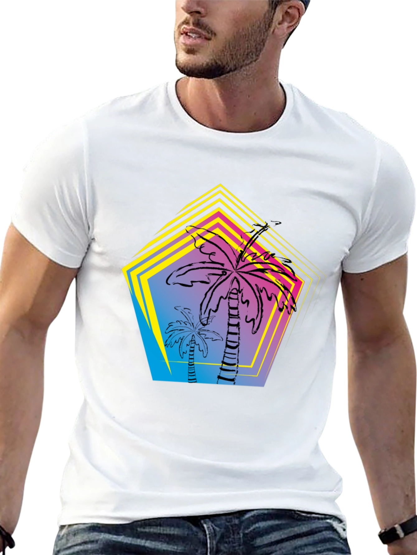 Palm Tree Retro Graphic T-Shirt