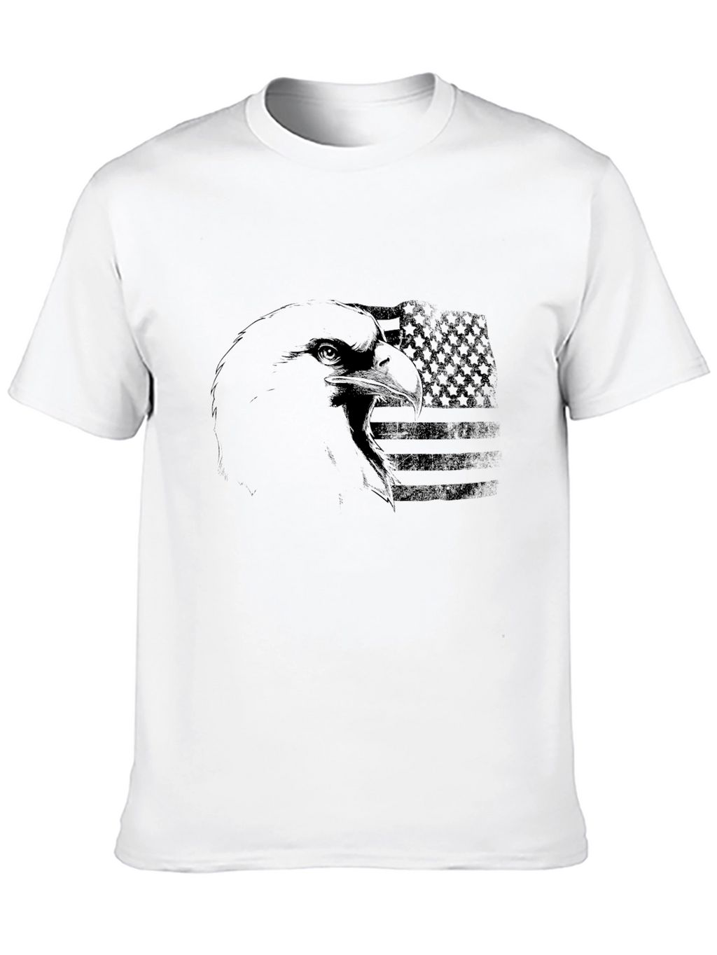 Mens Black Eagle USA Flag Graphic T-Shirt