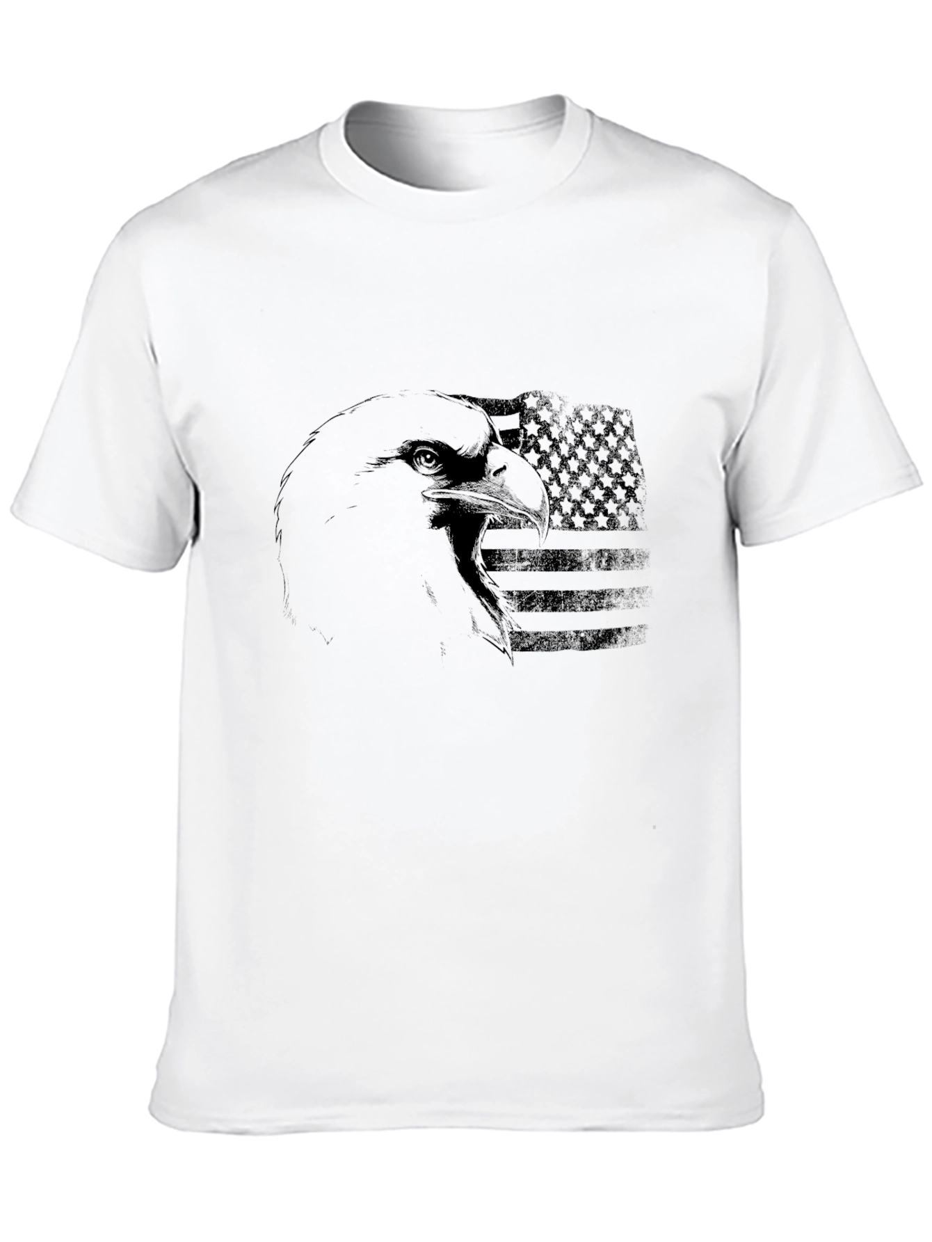 Mens Black Eagle USA Flag Graphic T-Shirt