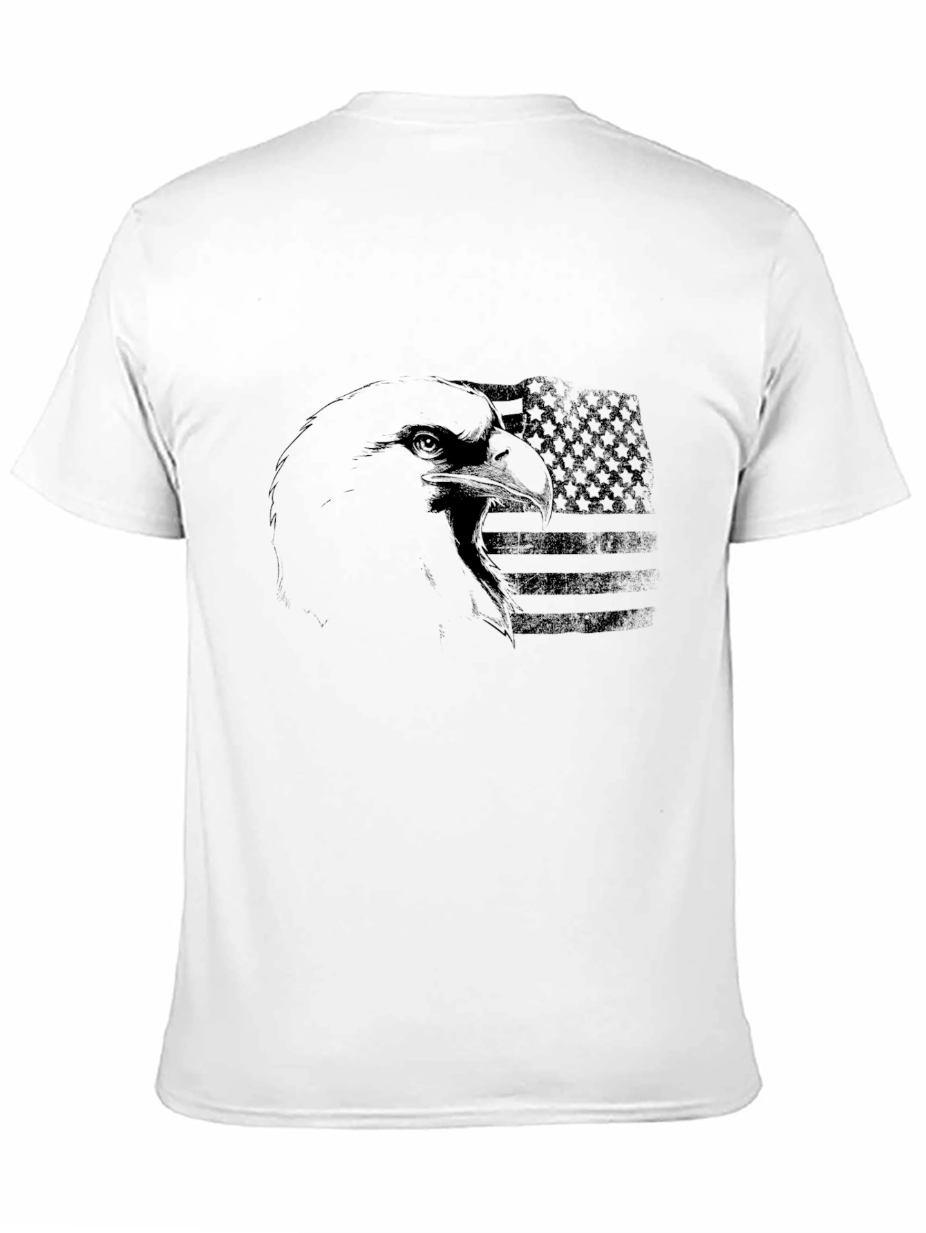 Mens Black Eagle USA Flag Graphic T-Shirt