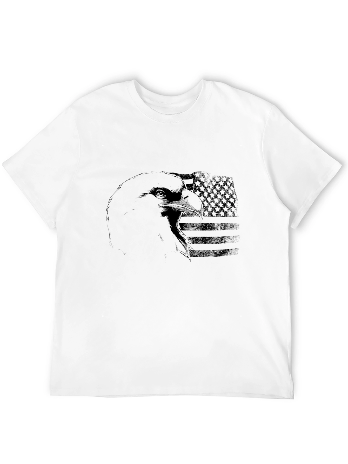 Mens Black Eagle USA Flag Graphic T-Shirt