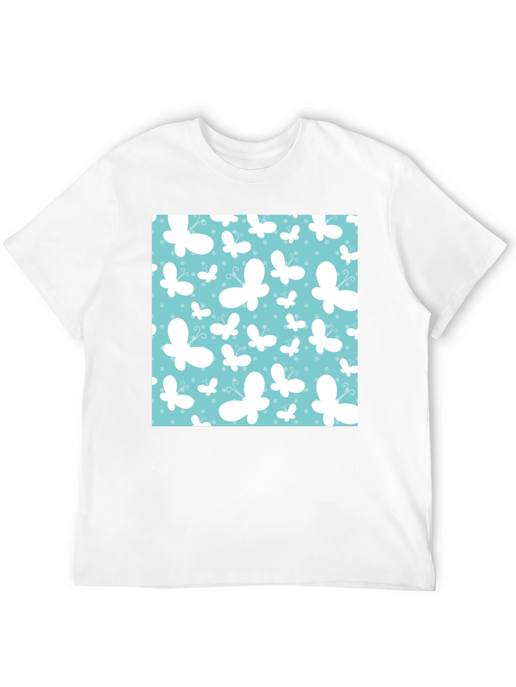 Butterfly Pattern Mens Black T-Shirt