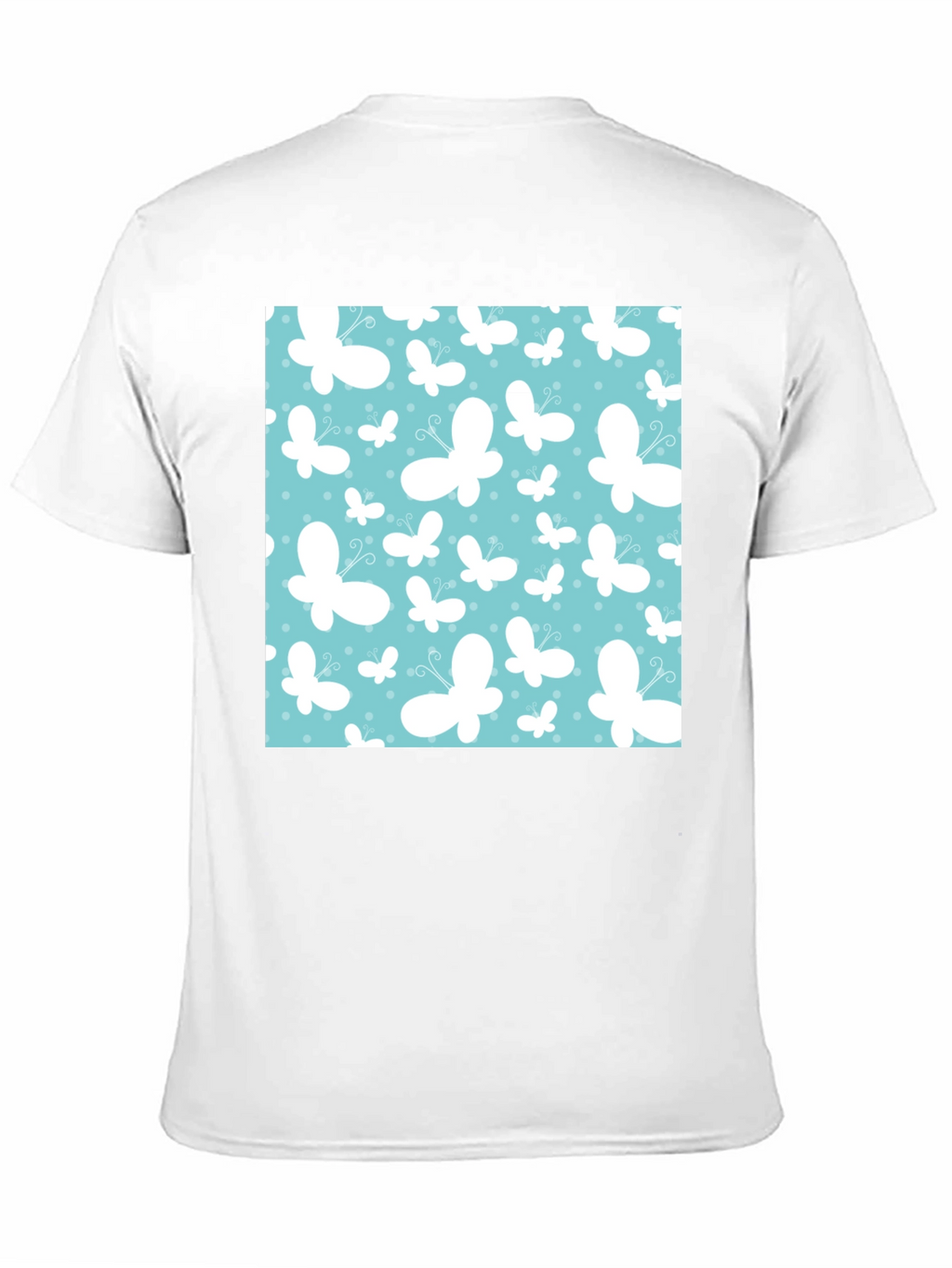 Butterfly Pattern Mens Black T-Shirt