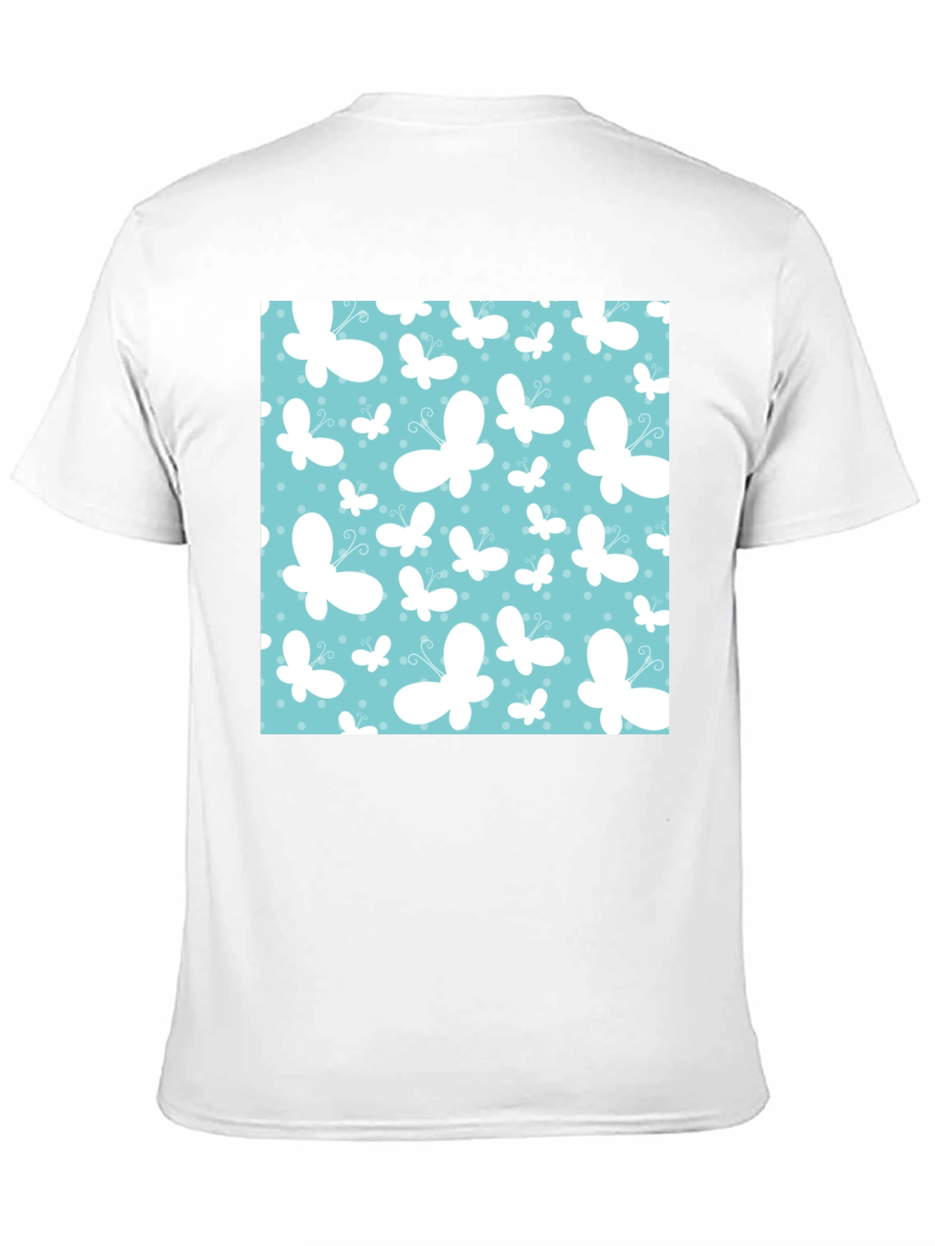 Butterfly Pattern Mens Black T-Shirt