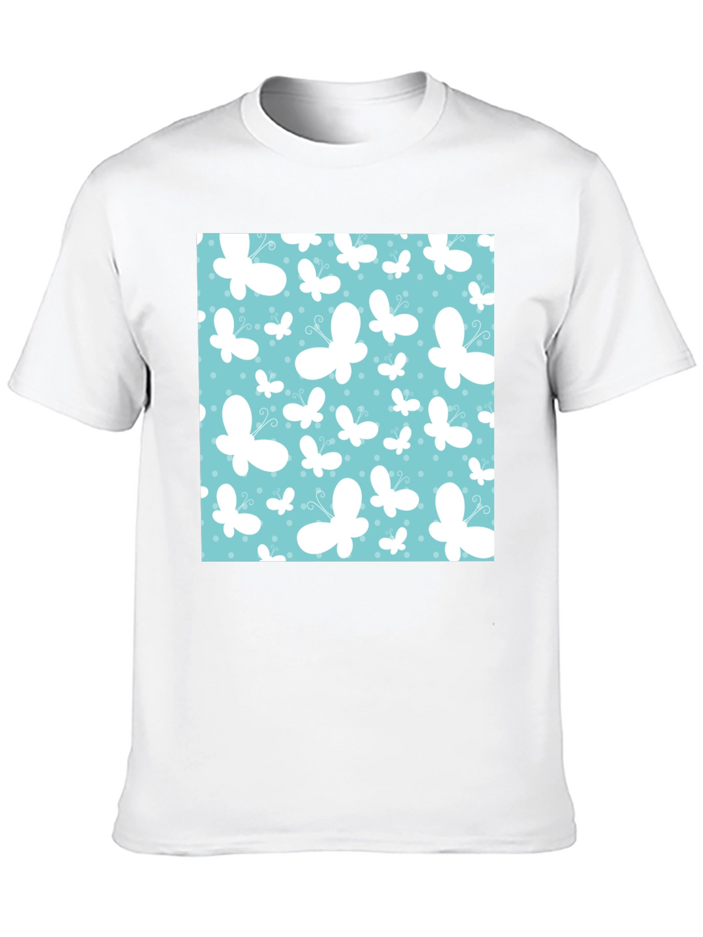 Butterfly Pattern Mens Black T-Shirt