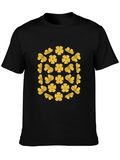 Black T-Shirt with Yellow Flower Pattern