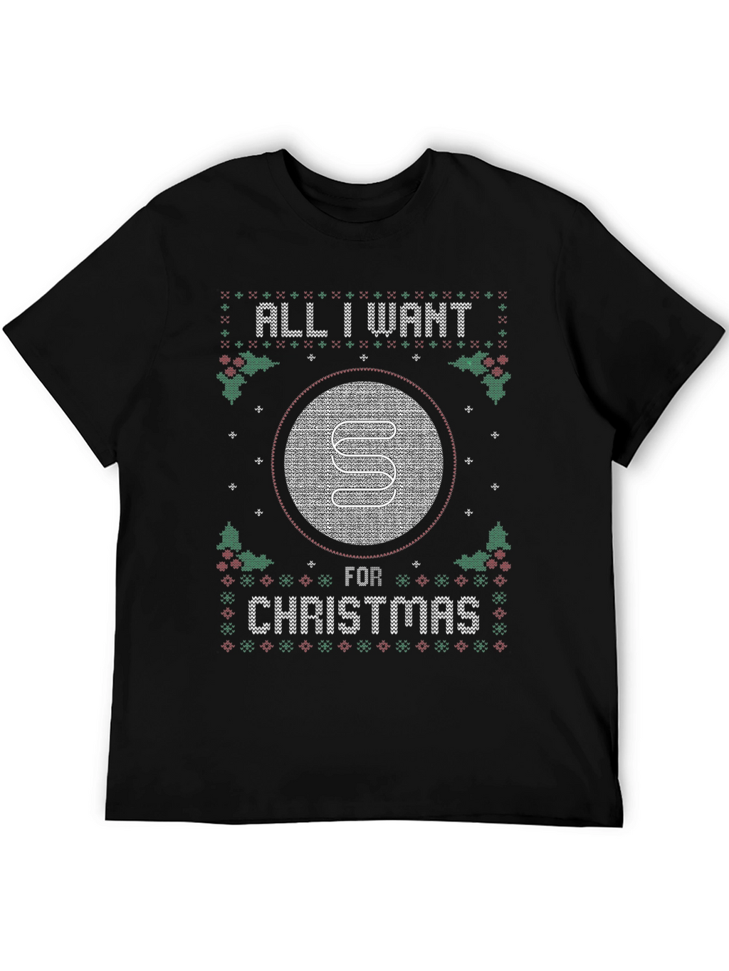 Ugly Christmas Sweater Style T-Shirt - All I Want